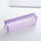 School Mesh Pencil Cases Kawaii Cute Solid Color Transparent Pencil box School Student pen bag Suppl