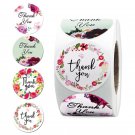 500pcs Round Floral Thank You Stickers 1inch  for Wedding Favors and Party Handmade Stickers Envelop