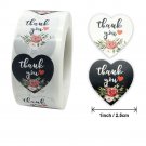 500pcs Round Floral Thank You Stickers 1inch  for Wedding Favors and Party Handmade Stickers Envelop