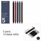 5pcs/pack Xiaomi KACO Sign Pen Gel Pen 0.5mm Refill Smooth Ink Writing Durable Signing Pen 5 Colors 