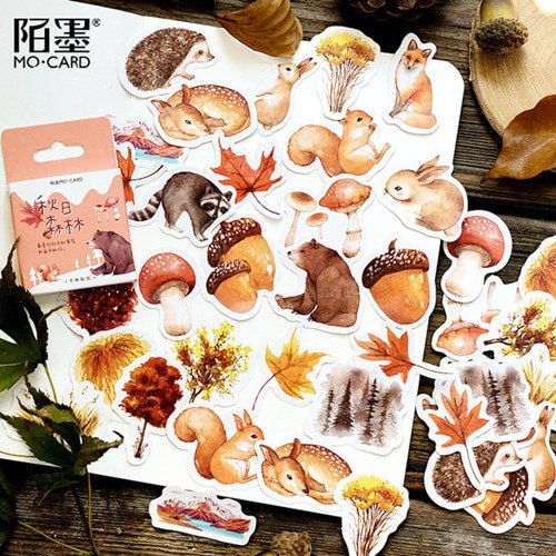 45pcs/box Stationery Stickers Decorative Stickers Scrapbooking Stick Label Diary Album Supplies - q