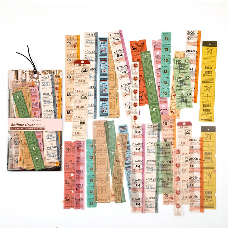 Mr.paper 30Pcs/pack 8 Designs Old Time Scenery Antique Ticket Artistic Stickers Bullet Journal Deco