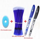 53Pcs/Lot Erasable Pen Refill Set Washable Handle 0.5mm Blue Black ink Ballpoint Pen Refill Rod Scho