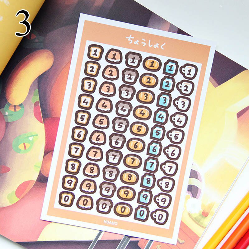1 Sheet Cute Colorful Heart Sticker Kawaii Round Decorative Sticker DIY Sticker Diary Scrapbooking