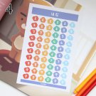 1 Sheet Cute Colorful Heart Sticker Kawaii Round Decorative Sticker DIY  Sticker Diary Scrapbooking 