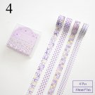 4pcs Geometry Mini Washi Tape Cute Stripe Decorative Adhesive Masking Tapes For Decorations Scrapboo