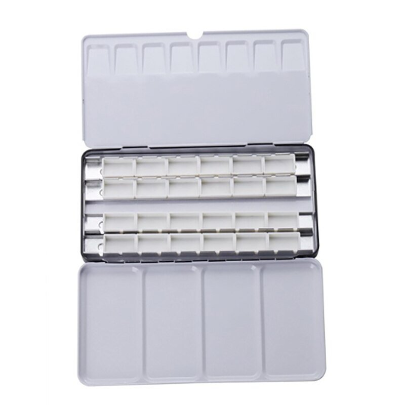 Watercolor Paints Tins Box Palette Painting Storage Paint Tray Palette Paint Box with Full Pans or