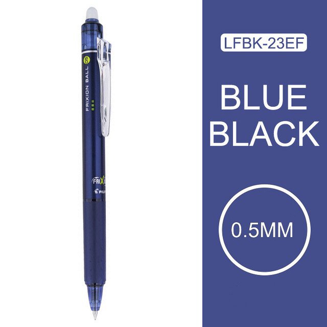 Original Pilot FriXion Clicker Ball Knock 0.5mm Erasable Gel Pens Fine Point Black Blue Red LFBK-23F