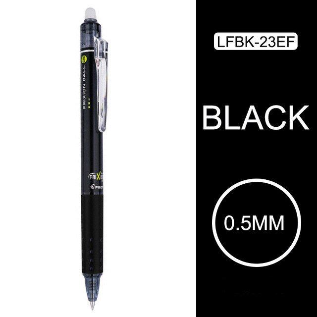 Original Pilot FriXion Clicker Ball Knock 0.5mm Erasable Gel Pens Fine Point Black Blue Red LFBK-23F