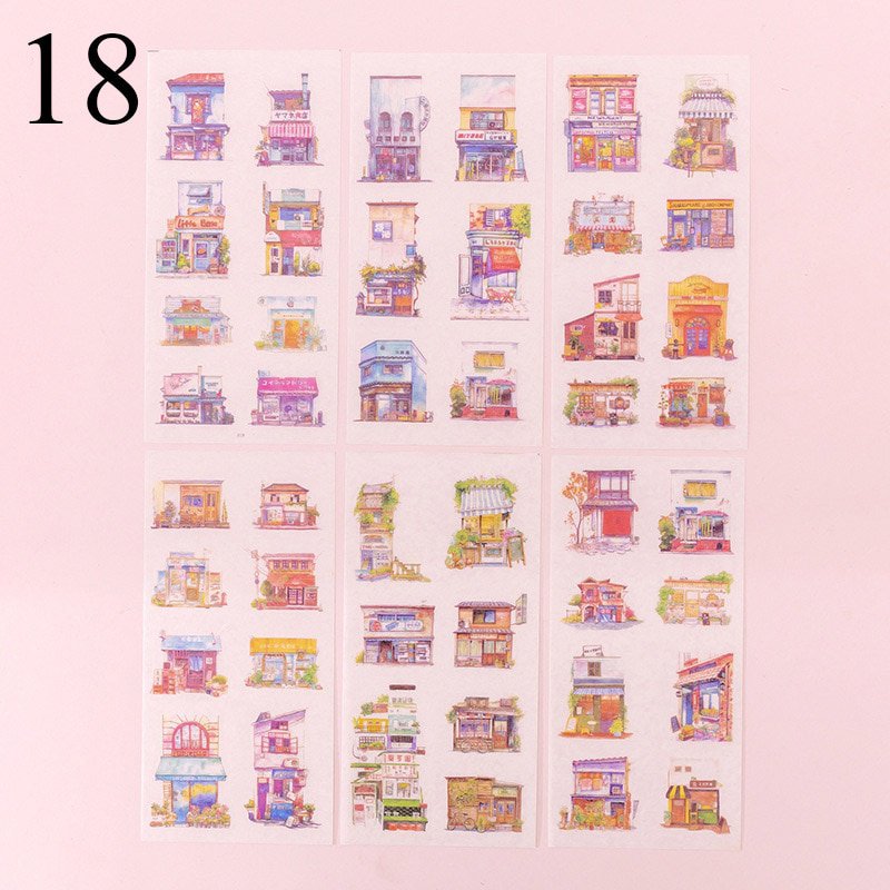 6Sheets Kawaii Stationery Stickers Cute Unicorn Flower Stickers Heart Adhesive Sticker For Kids Deco