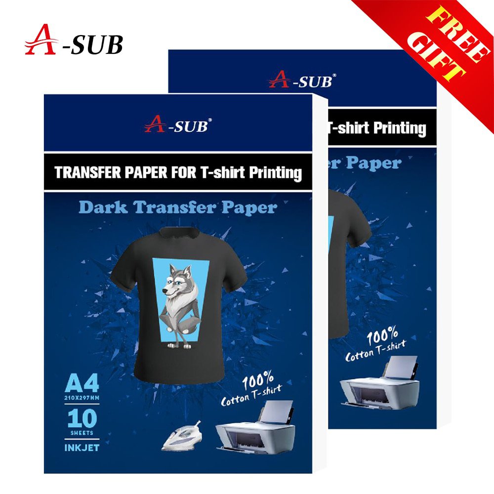 A3/A4 T shirt Transfer paper for dark color100% Cotton Fabrics Cloth inkjet Printing Design - Dark