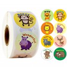 500pcs/roll cute cartoon animals stickers journal scrapbooking teacher encouragement reward sticker 