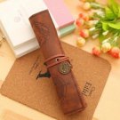 Vintage Retro Treasure Map Pencil Cases Luxury Roll Leather PU Pen Bag Pouch For Stationery School S