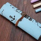 Vintage Retro Treasure Map Pencil Cases Luxury Roll Leather PU Pen Bag Pouch For Stationery School S