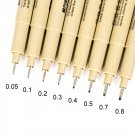 1-Piece Pigment Liner Pigma Micron Ink Marker Pen 0.05 0.1 0.2 0.3 0.4 0.5 0.7 0.8 Different Tip Bla