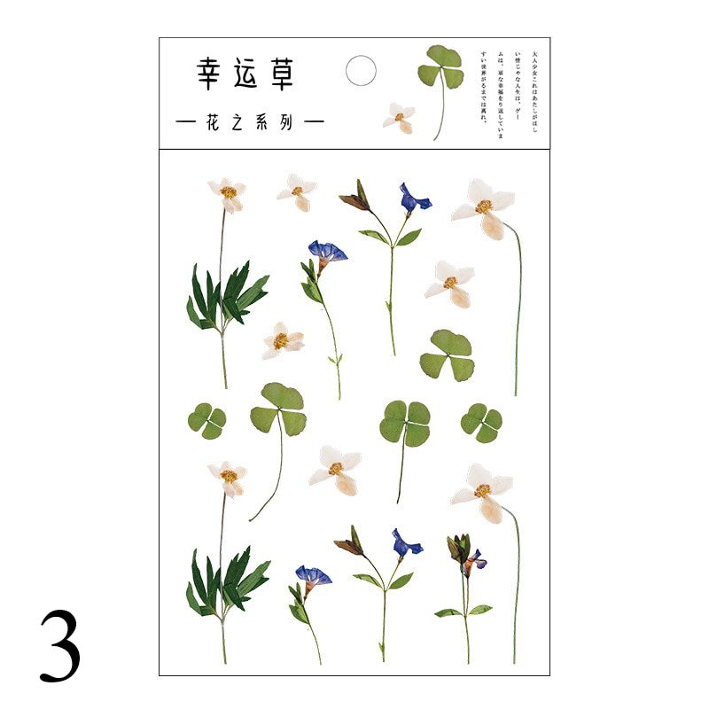 1sheet kawaii flower stickers cute adhesive decor stickers plant pet