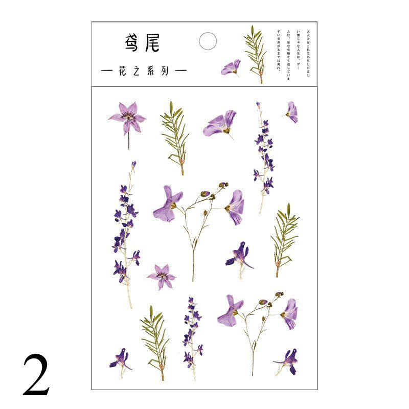 1Sheet Kawaii Flower Stickers Cute Adhesive Decor Stickers Plant PET Sticker For Kids DIY Scrapbooki