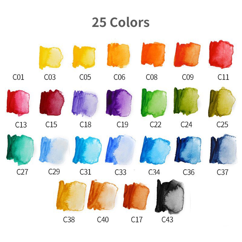 Superior 18/25/33/42Color Solid Watercolor Set Collapsible Water Color Paint Water Brush Creative Wa