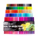Watercolor Pen Brush Markers Dual Tip Fineliner Drawing for Coloring Art Markers 12 24 36 48 60 72 1