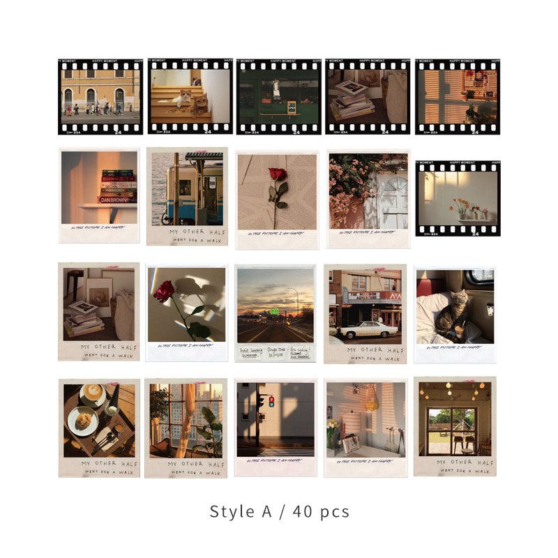 Mr.paper 4 Designs 40Pcs/lot Memory beauty Time Shard Retro Vintage Valentine Stickers Scrapbooking