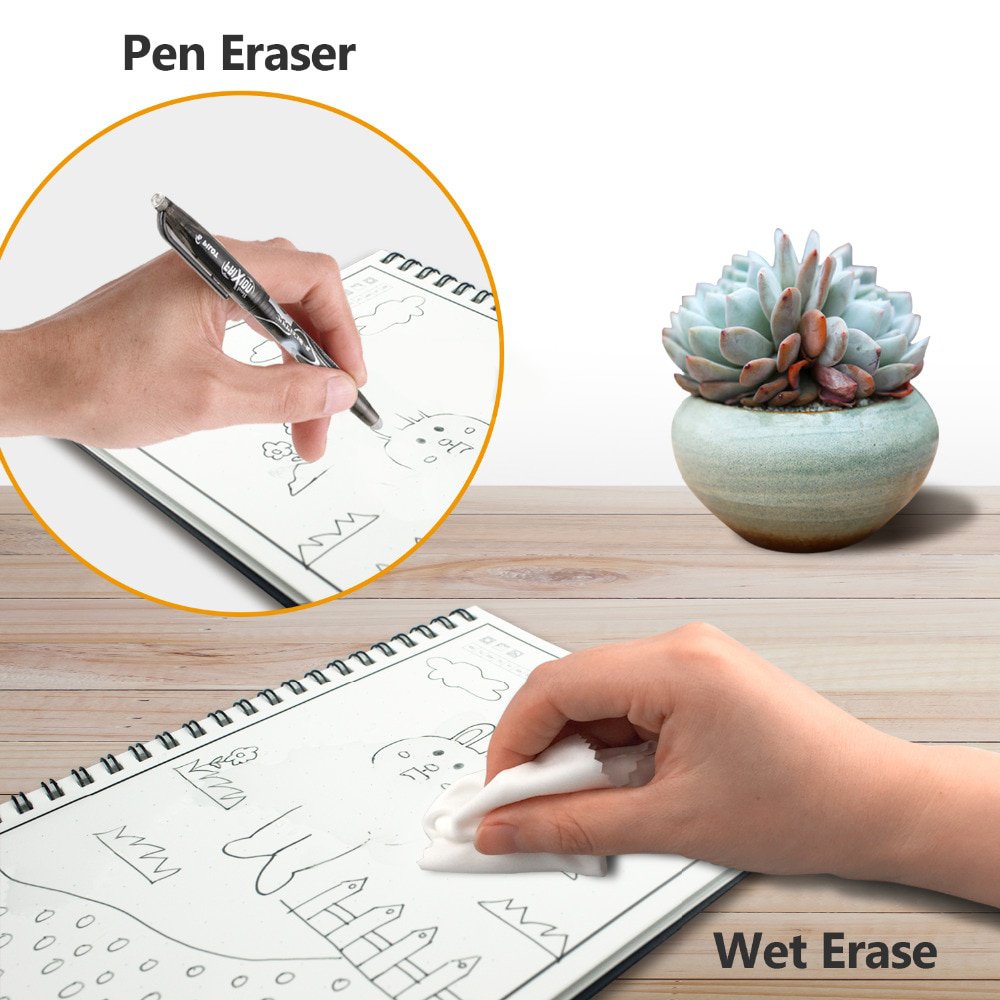 2020 Reusable Erasable Notebook Paper Erase Notepad Note Pad Lined With ...