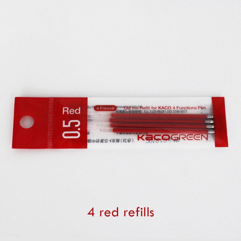 Original KACO 4 In 1 Multifunction Pens 0.5mm Black Blue Red Refill Gel Pen Mechanical Pencil Japane
