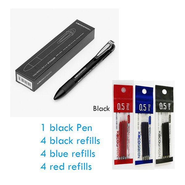 Original KACO 4 In 1 Multifunction Pens 0.5mm Black Blue Red Refill Gel Pen Mechanical Pencil Japane