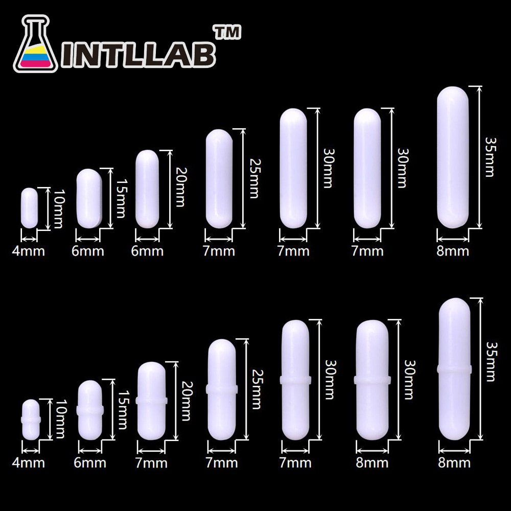 INTLLAB Magnetic Stirrer Bar Mixed Size PTFE Magnetic Stirrer Mixer ...