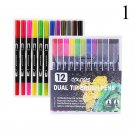 FineLiner Dual Tip Brush Art Markers Pen 12/48/72/100/120 Colors Watercolor Pens For Drawing Paintin