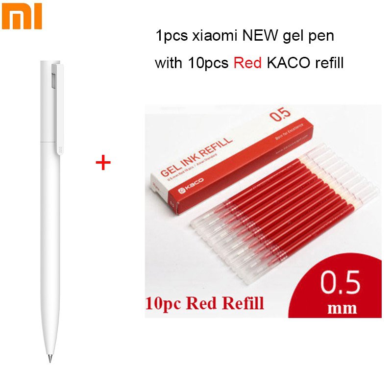 Xiaomi Mijia 10Pcs Gel Pens 0.5mm bullet pen White PREMEC Smooth Switzerland Refill MiKuni Japan Ink