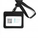 Leather  Id Holders Case PU Business Badge Card Holder  with Necklace Lanyard  LOGO customize print 