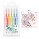 6pcs/set Cute Candy color Highlighter Pen Stationery Double Headed Fluorescent marker Pen Mark Pen O