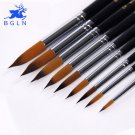 BGLN 9pcs Long Handle Nylon Watercolor Paint Brushes Gouache Acrylic Painting Brush Pen pincel para 