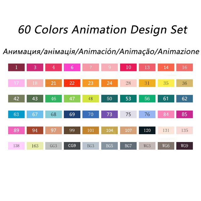 TOUCHNEW Art Markers Pen Set Sketch Soft Brush Alcohol Ink Brush Dual Tips Professional Drawing Mark