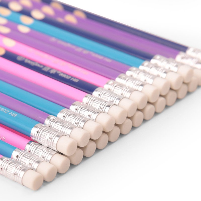 4Pcs HB Kawaii Wooden Lead Pencils Creative Hole Pencil For Kid Gifts