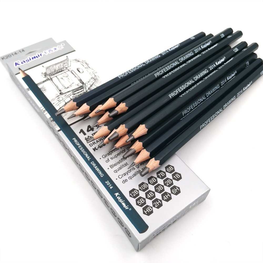 14Pcs/Set Drawing Pencil Set Wooden Professional Art Supplies Hard ...