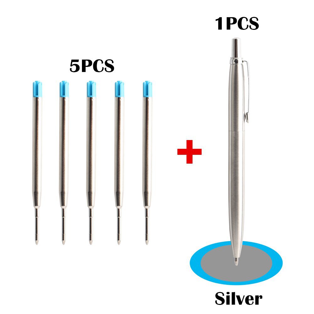 2/6/10/PCS Metal Ballpoint Pen Promotional Pens G2 Refill Blue Ink Automatic Ballpoint Pens Set For
