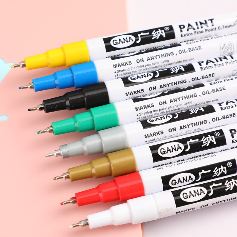 8 Colors Metallic Marker 0.7mm Extra Fine Point Paint Marker Permanent ...