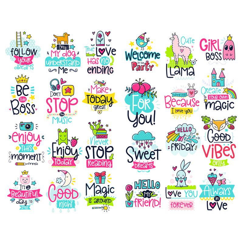1 pcs black text bless words aesthetic bullet journal stickers