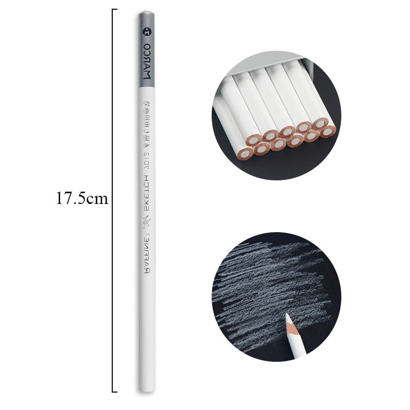 1Piece Art Soft Drawing Pencils Standard Brown White Professional Sketching Painting Pencils For Art