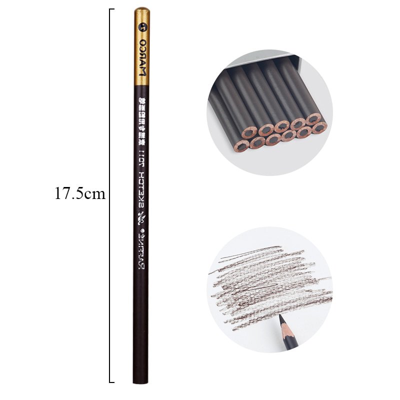 1Piece Art Soft Drawing Pencils Standard Brown White Professional Sketching Painting Pencils For Art