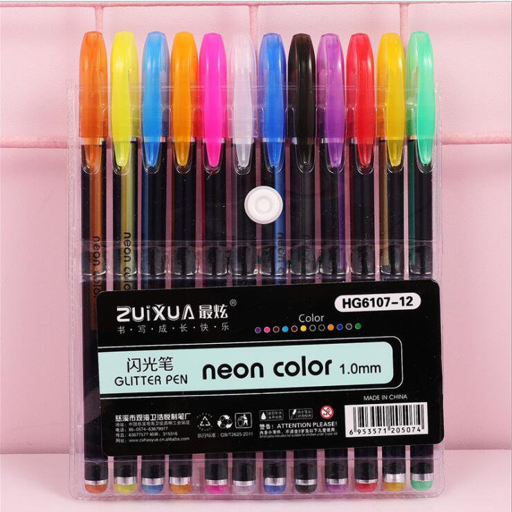 12/16/24/36/48 Colors Gel Pens Set Pastel Neon Metallic Glitter pen ...