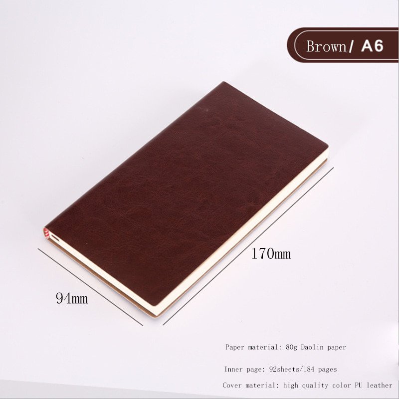 Soft Business Leather Diary Notebook A6 A5 B5 Pu Travelers Journal Thicken School Office Meeting Rec