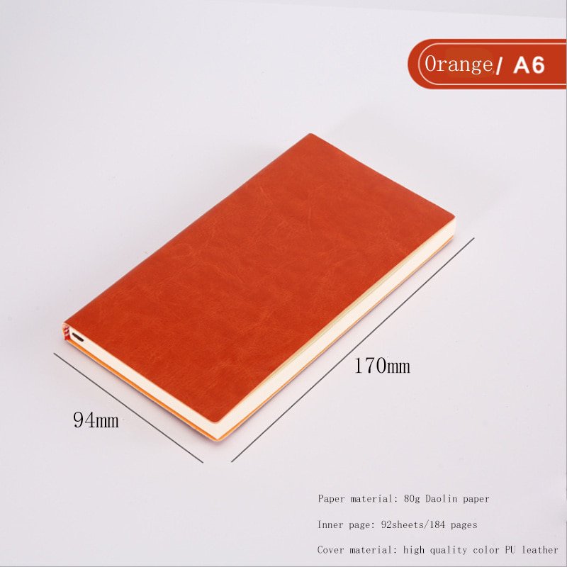 Soft Business Leather Diary Notebook A6 A5 B5 Pu Travelers Journal Thicken School Office Meeting Rec
