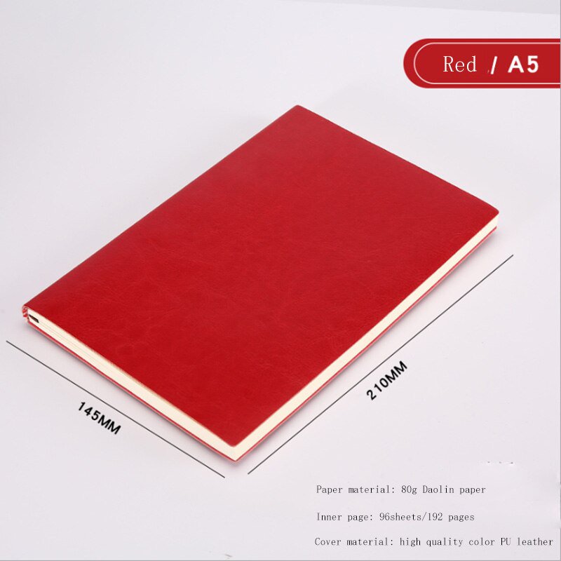 Soft Business Leather Diary Notebook A6 A5 B5 Pu Travelers Journal Thicken School Office Meeting Rec
