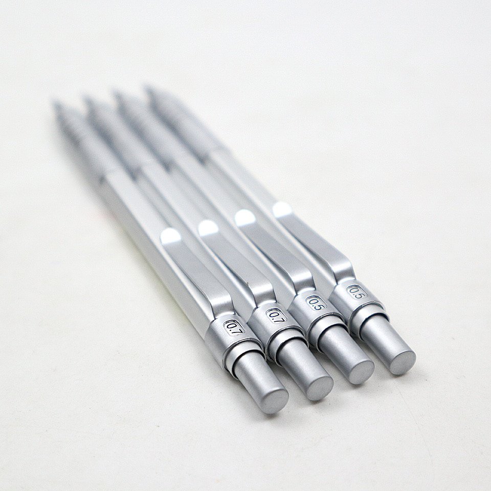 Full Metal Mechanical Pencil 2B 0.50.7mm High Quality Silver Automatic pencil For Professional Pain