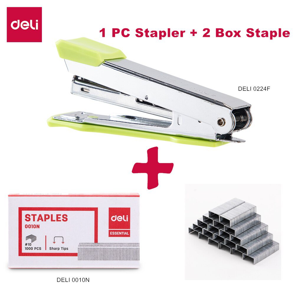 DELI Mini Stapler NO.10 Metal durable fashion color stapler 0224F shool stationery office supply sta