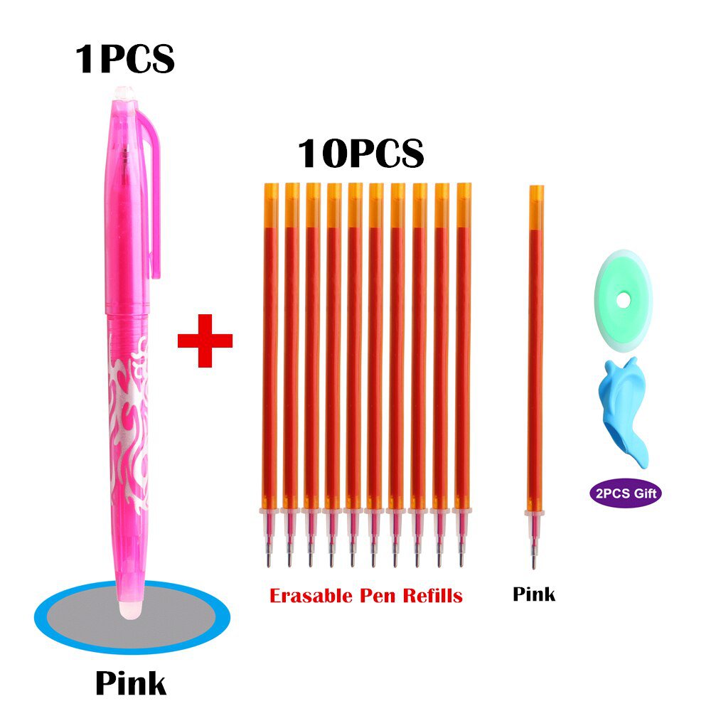 1+10/Set Erasable Pen Set Gel-ink 0.5MM Magic Gel Pen Set Stationery Office School Supplies Gifts 8
