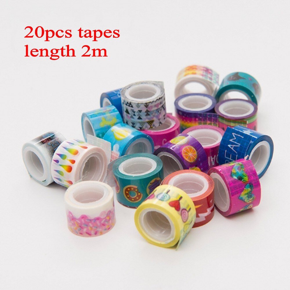 20pcs Mini Colorful Washi Tape Set Waterproof Painting Decorative Tape DIY Stickers Scrapbooking Lab