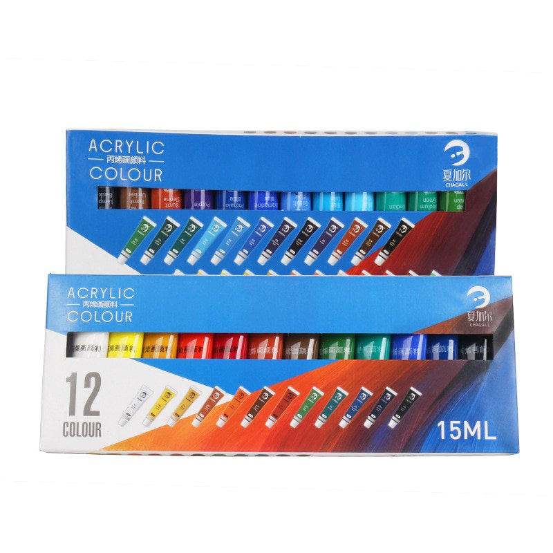 Waterresistant 24 Colors 15ML Tube Acrylic Paint set color Nail glass